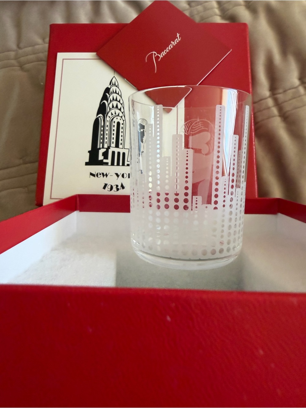 Baccarat Crystal Clear Verres de Légende New York 1934 Tumbler MSRP $240